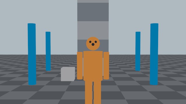 人物の目の高さから水平に見た画面