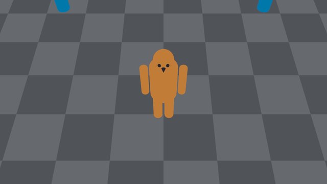 高い位置から人物を見下ろした画面。人物が小さく見える