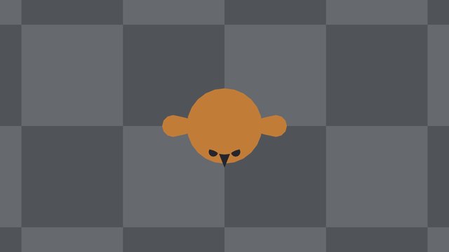 真上から人物を見下ろした画面。頭と肩だけが見える