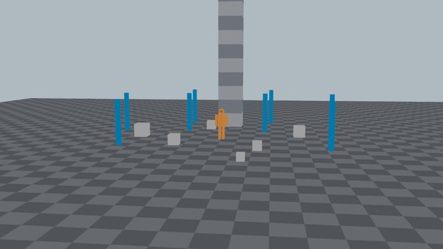 遠くから見下ろした広い景色の中に、人物が小さく立っている画面