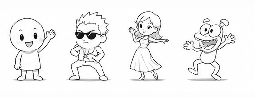 見た目と性格の違う4人のキャラクター。